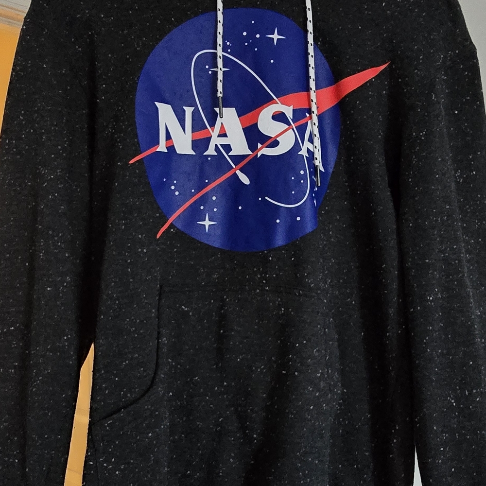 Size Medium Buzz ALDRIN NASA Black Hoodie with Logo